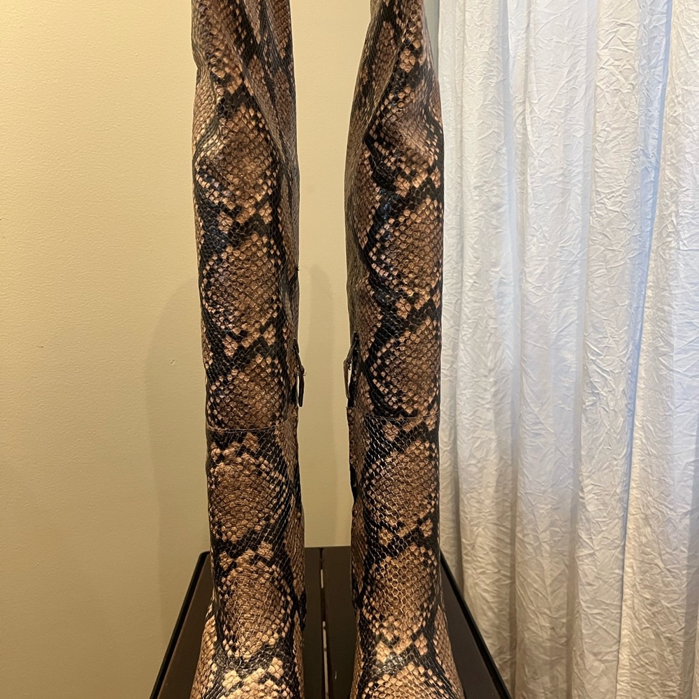 Sam Edelman Brown Snakeskin Heeled Boots